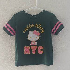 Hello Kitty Dark Green and Pink Kids T-Shirt‎
